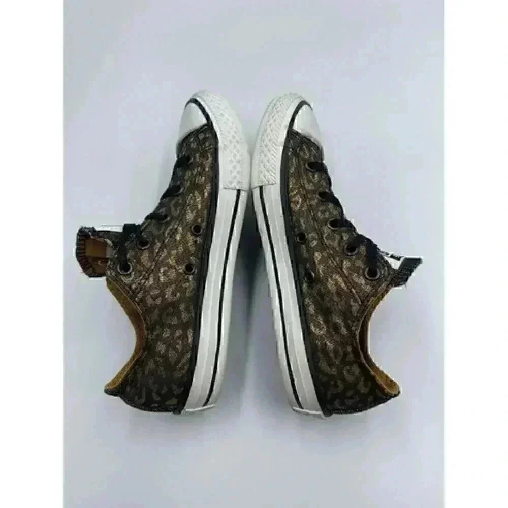 Rare CONVERSE CT OX All‎ Star Black Metallic Bling Sneakers 640469F Youth 2